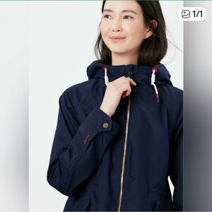 NWT Joules Shoreside Navy Waterproof Jacket with Hood Sz Large/12